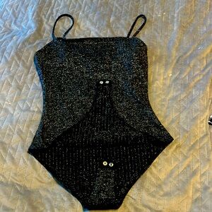 Black Glittery Body Suit